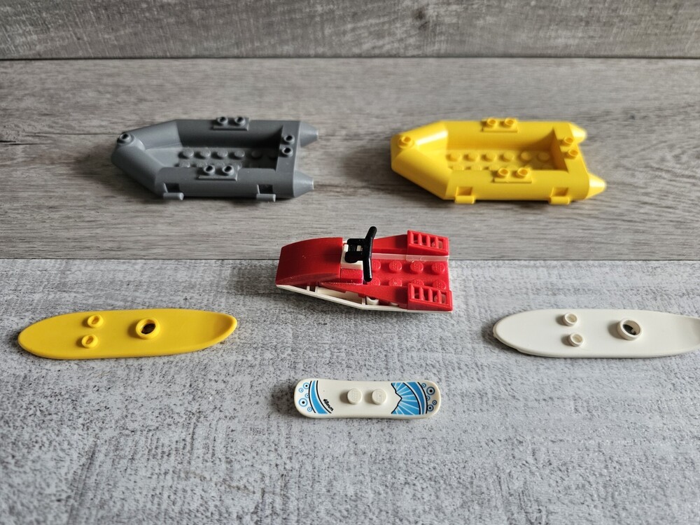 Lego Lot 30086 Rubber Inflatable Raft Boat Yellow Gray Jet Ski Water Ski